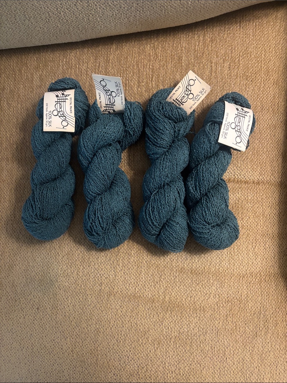 Hand-Dyed Teal Yarn Skeins - 4 Pack Silk